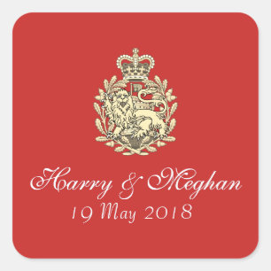 Harry Meghan Mariage royal Stickers rouges (Carré)