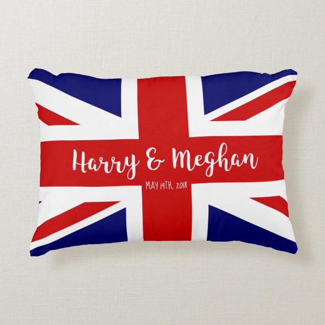 Harry & Meghan | Royal Wedding Commemoration Accent Pillow (Front)