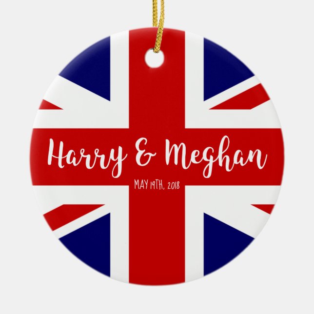 Harry & Meghan | Royal Wedding Commemoration Ceramic Ornament (Front)