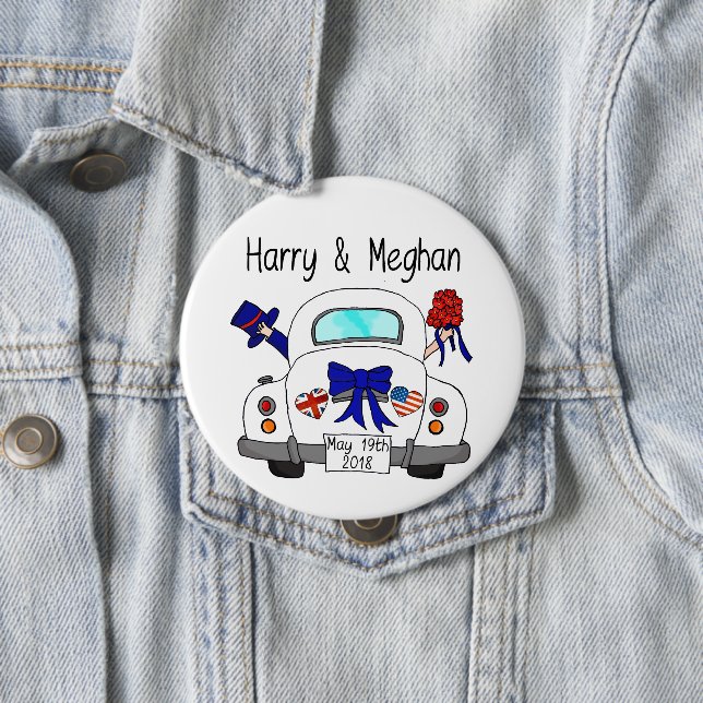 Harry & Meghan Wedding, May 19th 2018 4 Inch Round Button (In Situ)