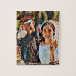 Harry & Meghan wedding painting effect Jigsaw Puzzle