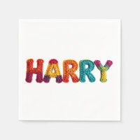 HARRY Name in Vibrant Crochet Pattern