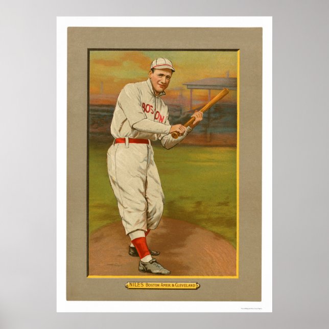Harry Niles Red Sox Baseball 1911 Poster (Front)