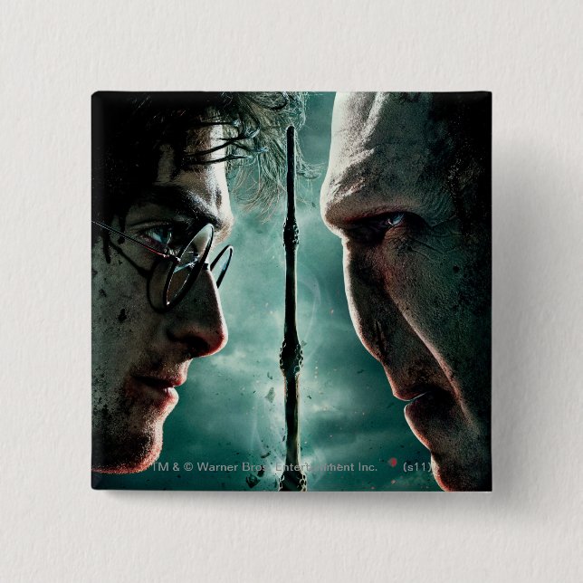 Harry Potter 7 Part 2 - Harry vs. Voldemort Inch Square Button (Front)