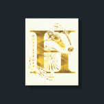 Harry Potter | Aguamenti HUFFLEPUFF™ Graphic Canvas Print<br><div class="desc">Check out this Hufflepuff graphic based on the Aguamenti water-making spell. This features a yellow badger poking it's head through a giant letter "H" and the name "Hufflepuff" written below.</div>