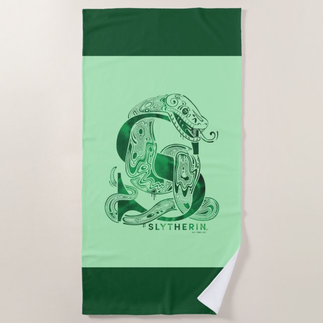 Harry Potter | Aguamenti SLYTHERIN™ Graphic Beach Towel (Front)
