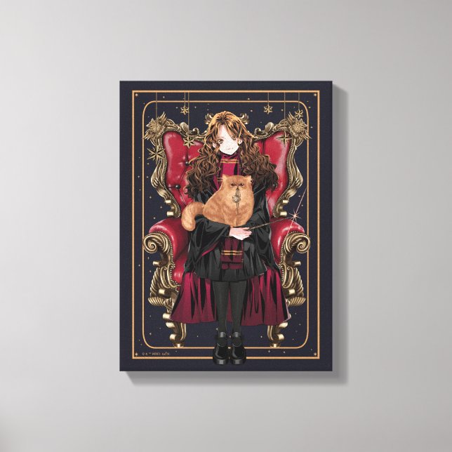 HARRY POTTER™ | Anime Hermione Granger Seated Canvas Print (Front)