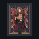 HARRY POTTER™ | Anime Hermione Granger Seated Postcard<br><div class="desc">Check out this anime graphic of Hermione and Crookshanks seated in a chair!</div>