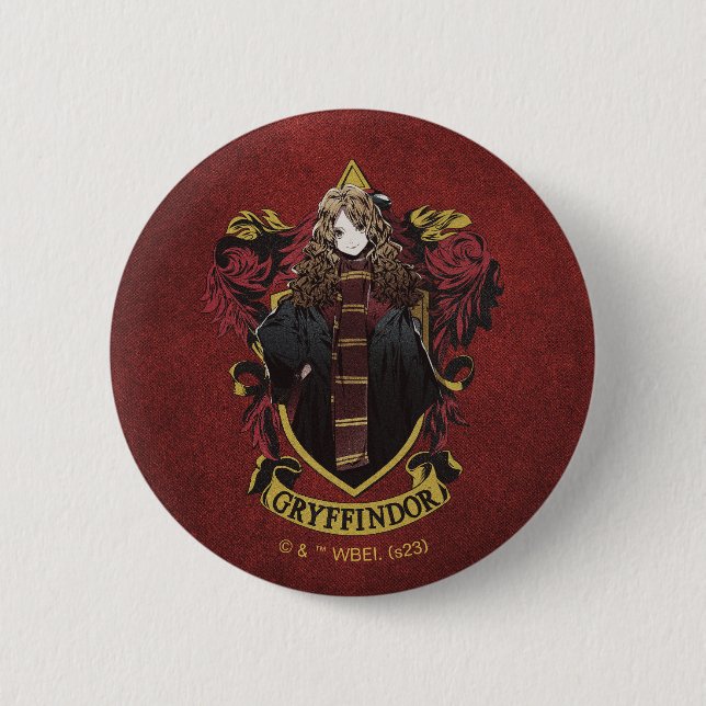 HARRY POTTER™ | Anime Hermione House Crest 2 Inch Round Button (Front)