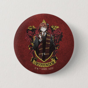 HARRY POTTER™   Anime Ron Weasley House Crest 2 Inch Round Button