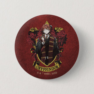 HARRY POTTER™ | Anime Ron Weasley House Crest 2 Inch Round Button