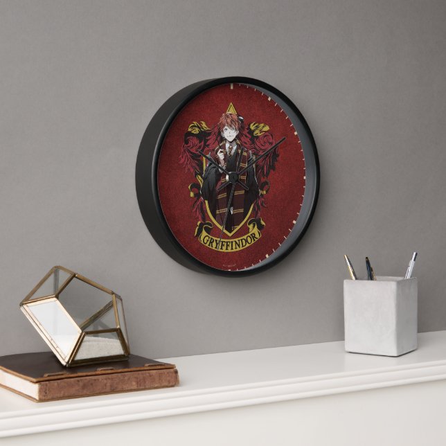 HARRY POTTER™ | Anime Ron Weasley House Crest Clock (Office)