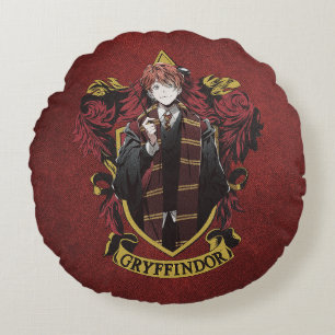 HARRY POTTER™   Anime Ron Weasley House Crest Round Pillow