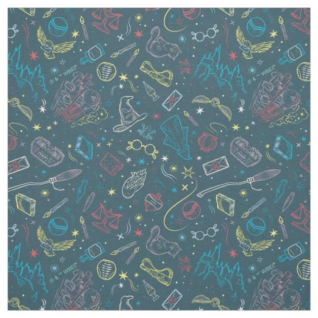 HARRY POTTER™ Artifacts Line Art Pattern Fabric (Swatch)