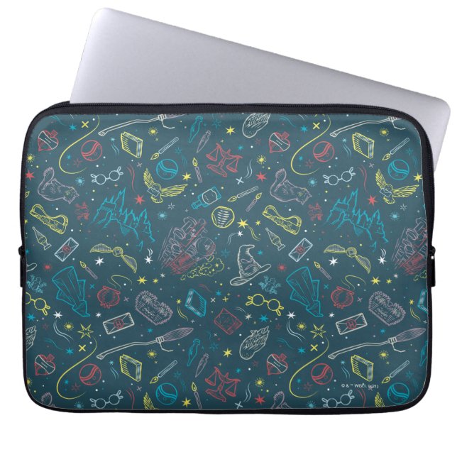 HARRY POTTER™ Artifacts Line Art Pattern Laptop Sleeve (Front)