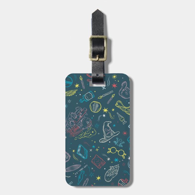 HARRY POTTER™ Artifacts Line Art Pattern Luggage Tag (Front Vertical)