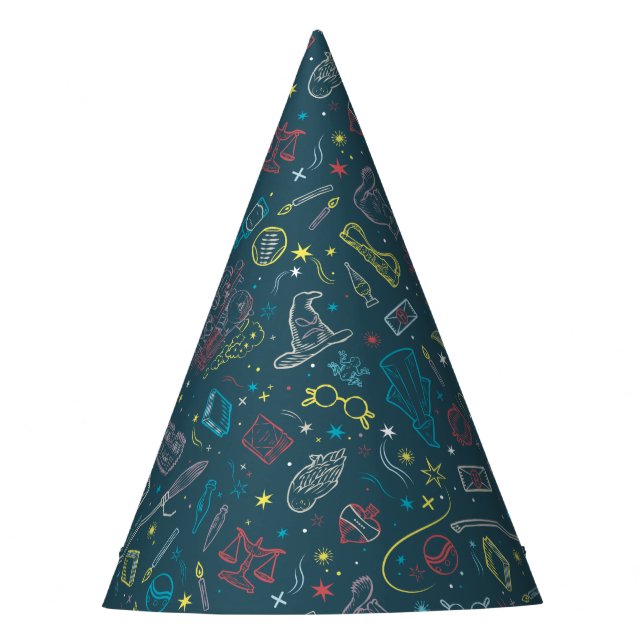 HARRY POTTER™ Artifacts Line Art Pattern Party Hat (Front)