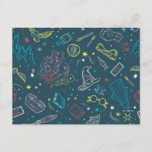 HARRY POTTER™ Artifacts Line Art Pattern Postcard