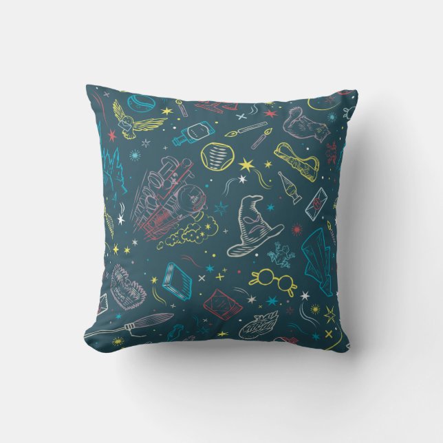 HARRY POTTER™ Artifacts Line Art Pattern Throw Pillow (Front)