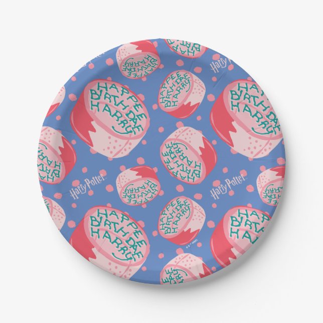 HARRY POTTER™ Birthday Cake Pattern Paper Plate (Front)