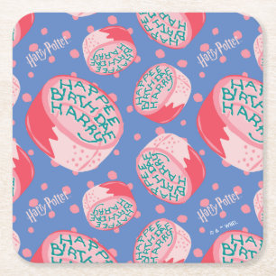 HARRY POTTER™ Birthday Cake Pattern Square Paper Coaster
