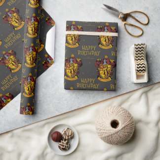 Harry Potter Birthday | Gryffindor Chalkboard Wrapping Paper