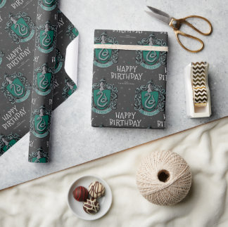 Harry Potter Birthday | Slytherin Chalkboard Wrapping Paper