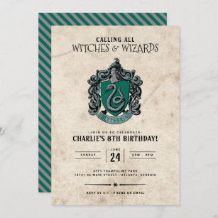 Harry Potter Birthday  Slytherin Chalkboard Wrapping Paper