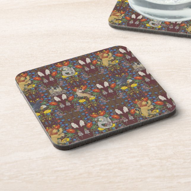 HARRY POTTER™ | Burgundy Watercolor Icon Pattern Coaster (Left Side)