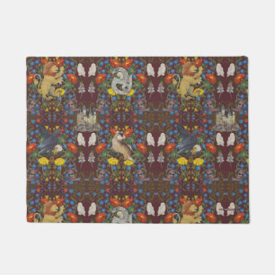 HARRY POTTER™   Burgundy Watercolor Icon Pattern Doormat