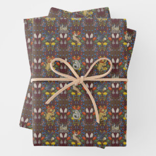 HARRY POTTER™   Burgundy Watercolor Icon Pattern Wrapping Paper Sheet
