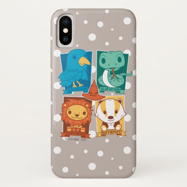 HARRY POTTER™ | CARTOON HOGWARTS™ HOUSES Case-Mate iPhone CASE (Back)