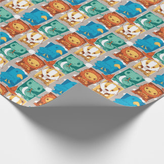 HARRY POTTER™ | CARTOON HOGWARTS™ HOUSES WRAPPING PAPER