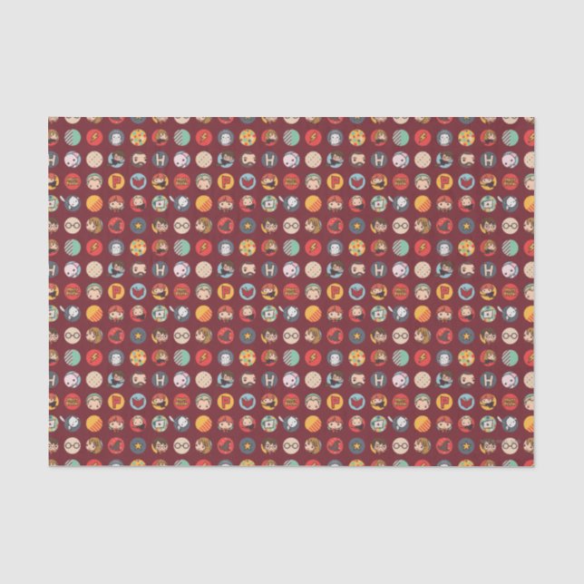Harry Potter Cartoon Icons Pattern Tissue Paper (Front)