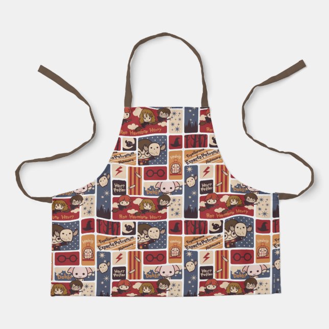 Harry Potter Cartoon Scenes Pattern Apron (Front)