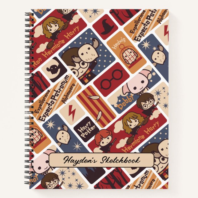 Harry Potter Cartoon Scenes Pattern Drawing Notebook (Front)