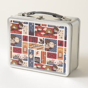 Harry Potter Cartoon Scenes Pattern Metal Lunch Box