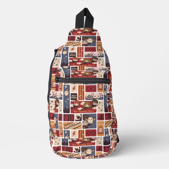 Harry Potter Cartoon Scenes Pattern Sling Bag (Front)
