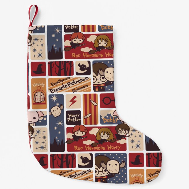 Harry Potter Cartoon Scenes Pattern Small Christmas Stocking (Front)