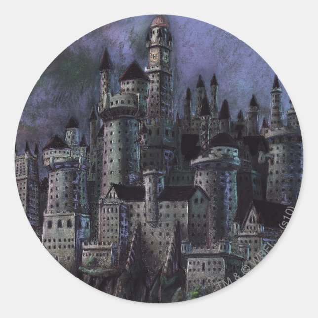 Harry Potter Castle | Magnificent Hogwarts Classic Round Sticker (Front)