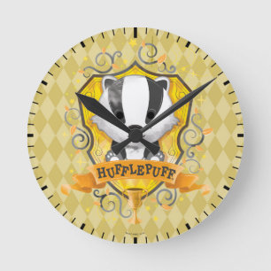 Harry Potter Charming HUFFLEPUFF™ Crest Round Clock