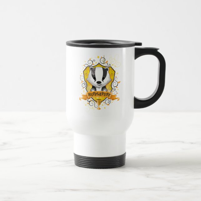 Harry Potter | Charming HUFFLEPUFF™ Crest Travel Mug (Right)
