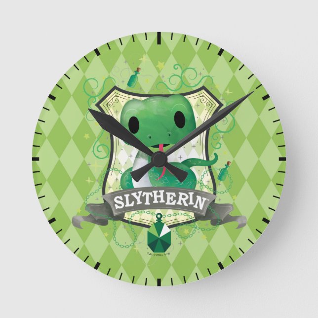 Harry Potter | Charming SLYTHERIN™ Crest Round Clock (Front)
