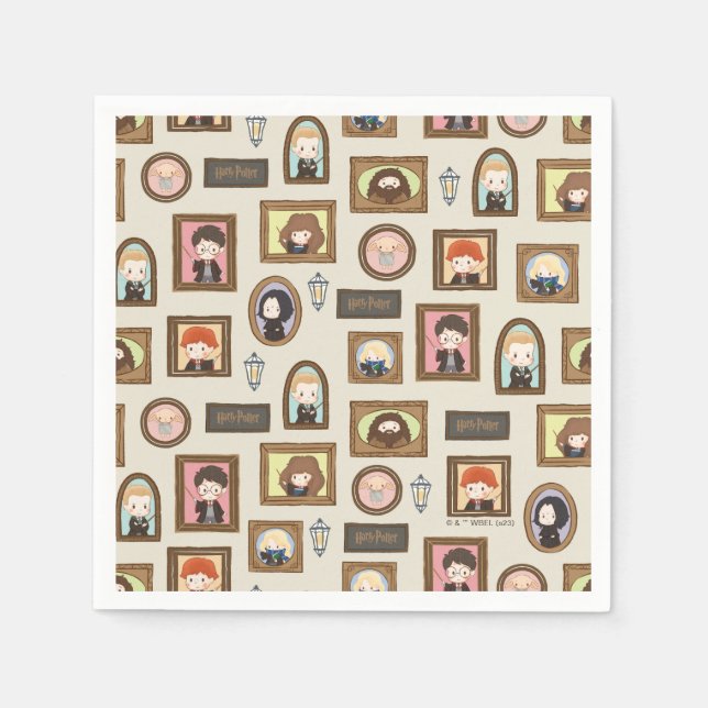HARRY POTTER™ Chibi Picture Frame Pattern Napkin (Front)