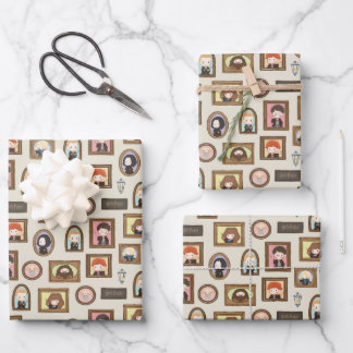 HARRY POTTER™ Chibi Picture Frame Pattern Wrapping Paper Sheet