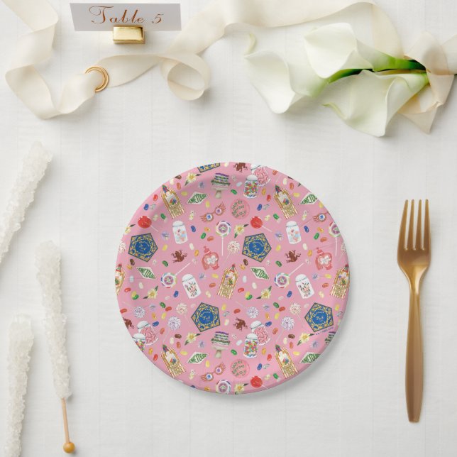 HARRY POTTER™ | Chocolate Frogs & Candy Pattern Paper Plate (Wedding)