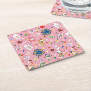HARRY POTTER™   Chocolate Frogs & Candy Pattern Square Paper Coaster