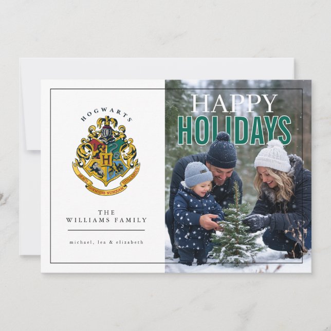Harry Potter Crest Photo Holiday Card (Front)
