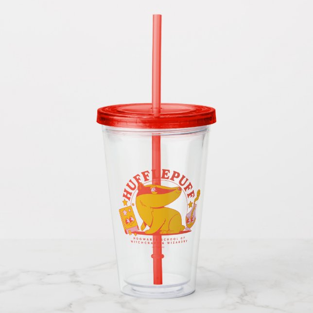 HARRY POTTER™ | Cute HUFFLEPUFF™ Acrylic Tumbler (Front)