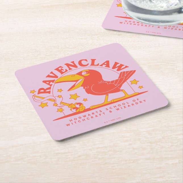 HARRY POTTER™ | Cute RAVENCLAW™ Hogwarts School Square Paper Coaster (Angled)